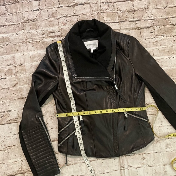 BCBG generation black real leather detailed jacket size S. - Picture 14 of 15